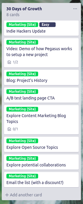 Initial Growth Roadmap